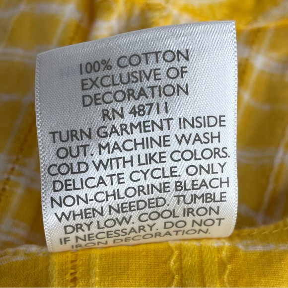 Falls Creek Kids Yellow Plaid Dress White Lace Peasant Cotton Dress size 3T - Picture 10 of 12